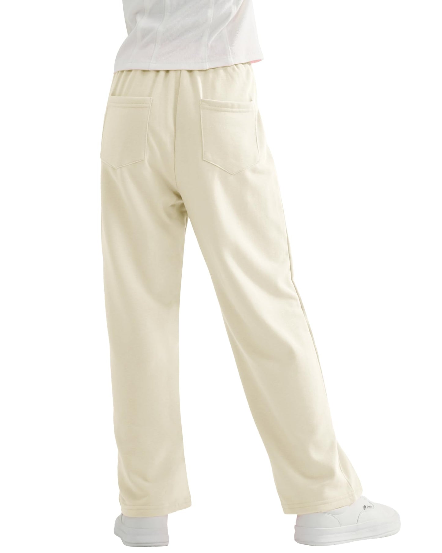 Rolanko Girls' Elastic Waistband Joggers, Loose Fit, Kids' Sports Sweatpants, Casual Comfort
