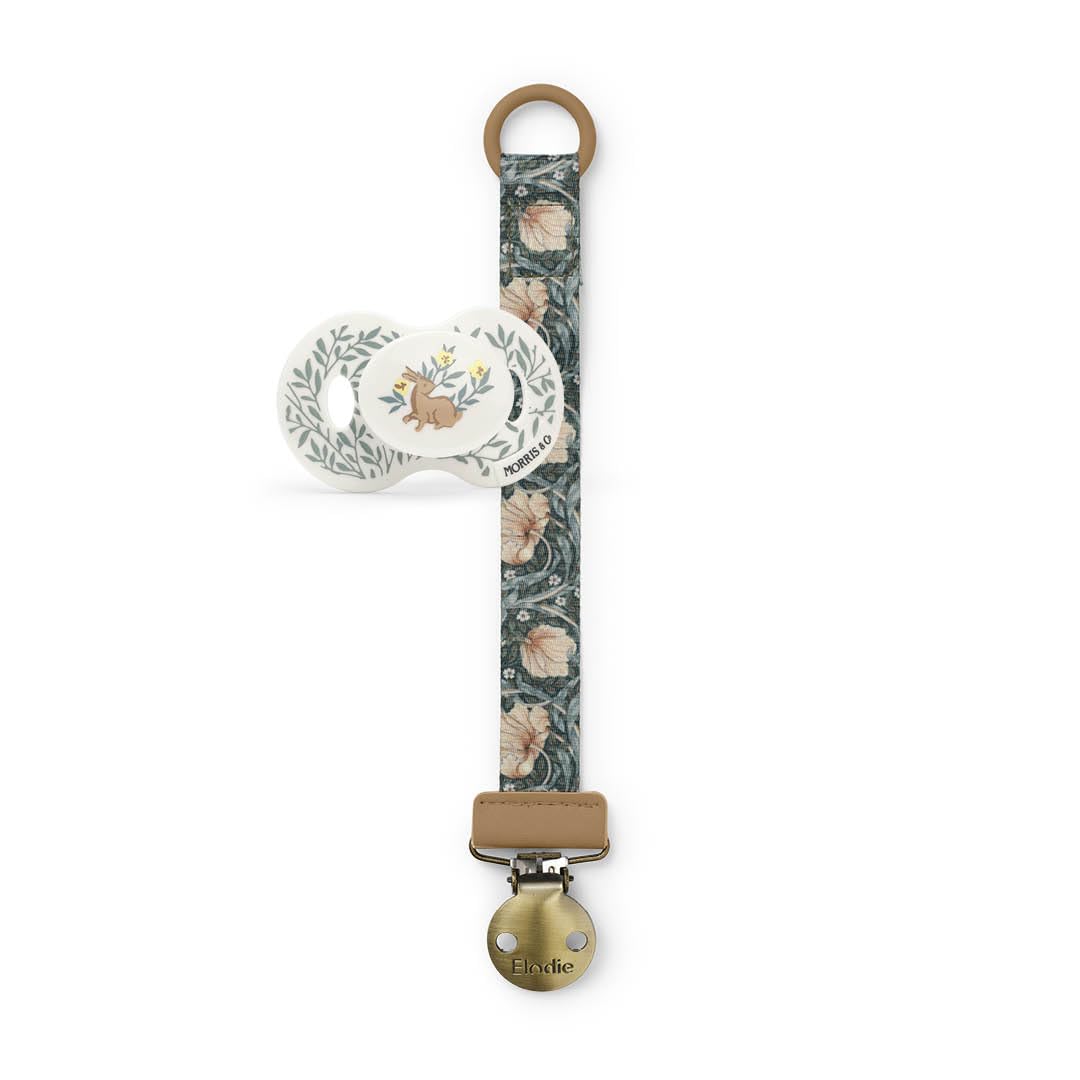Elodie Details Schnullerkette 2er Pack, aus Stoff und Edelstahl Clip, für Baby Junge und Mädchen, Universal Silikonring, Passend für Alle Schnuller - Powder Pink/Soft Terracotta, Rosa