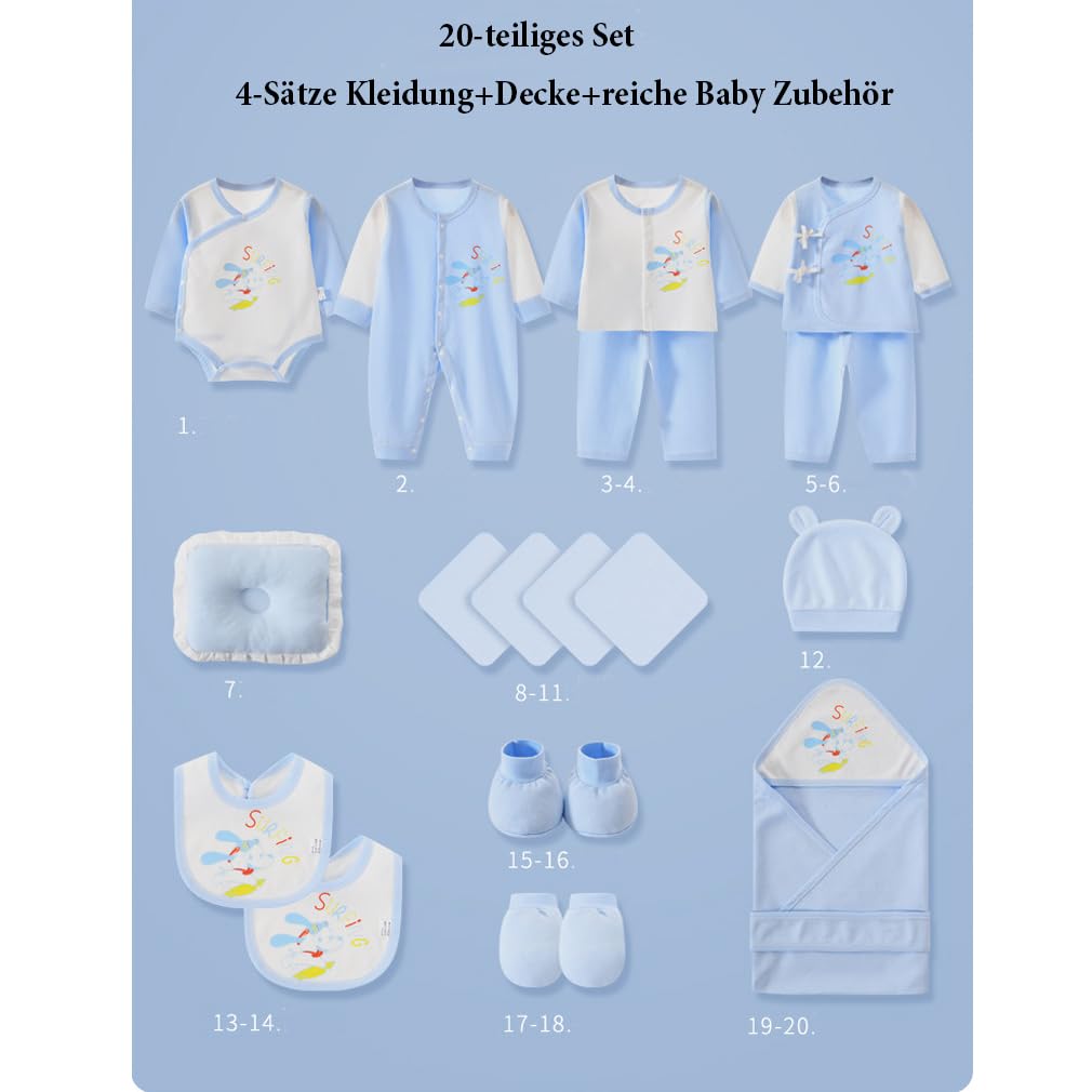 DorkasDE Baby Kleidungpaket Neugeborene Kleidung Set Baby Geschenkset für Baby 0-3 Monate