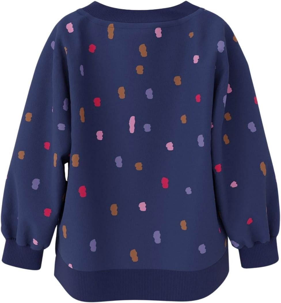 NAME IT Girls' Nmfnirana LS Loose Sweat Pb Sweatshirt