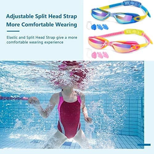 faliring Schwimmbrille Kinder, 2 Stück taucherbrille kinder Junior 3-15 Jahre, Gläsern Wassersport Schwimmbrillen Swimming Goggles Geschenke für Mädchen Jungen
