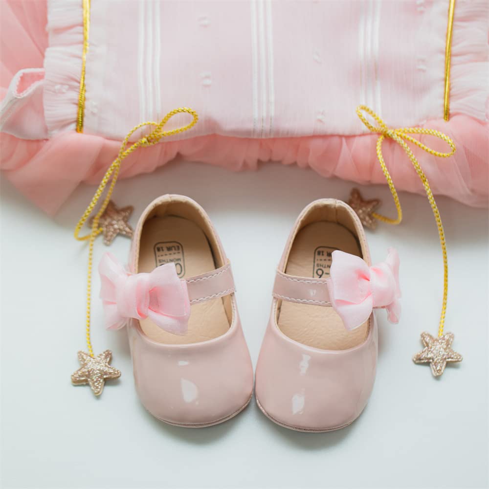 Sonsage Infant Baby Mädchen Bowknot Mary Jane Kleinkind weich Anti-Rutsch-Sohle Prinzessin Hochzeit Kleid erste Walking Flats Prewalker Neugeborenen Ballett Schuhe
