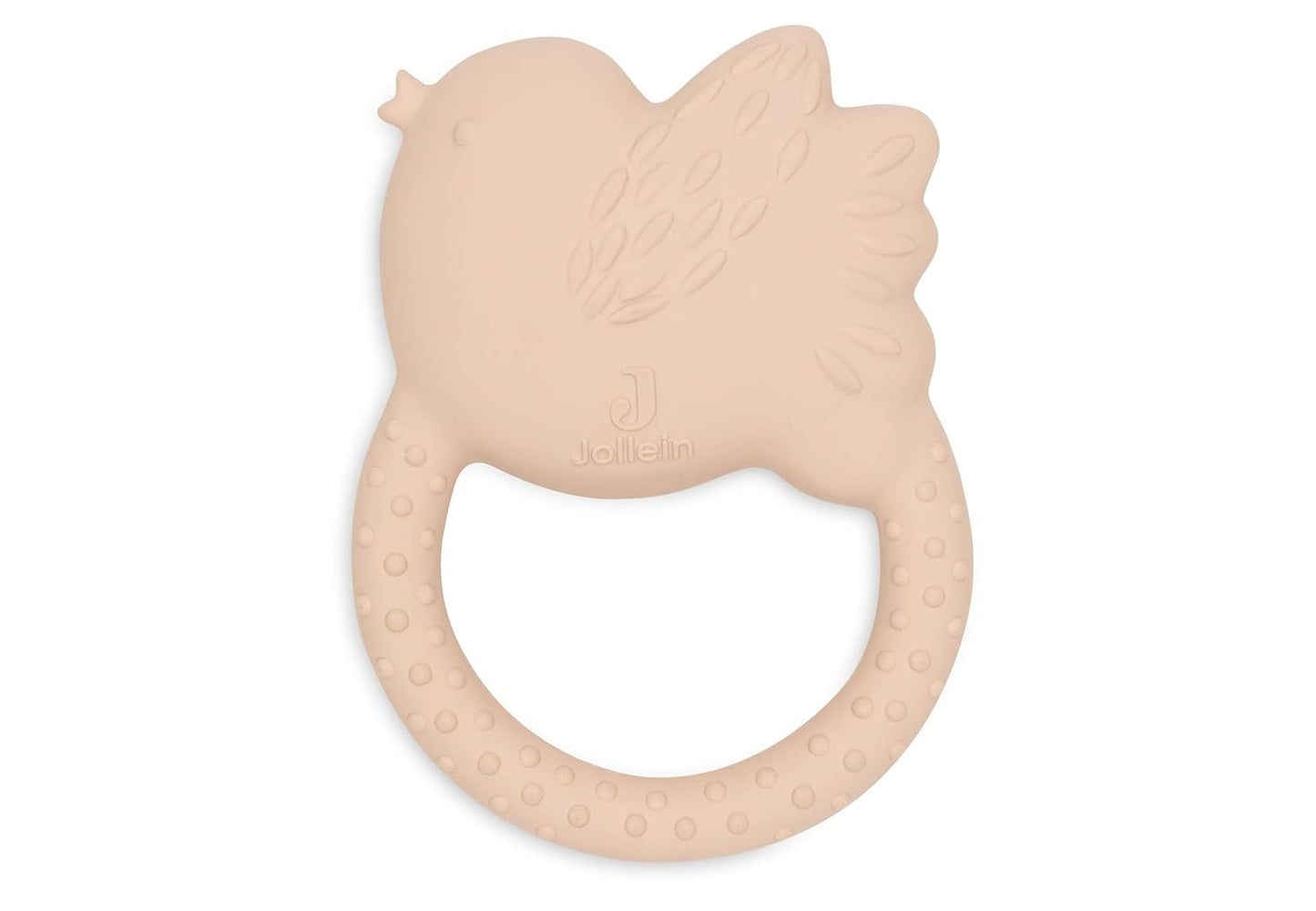 Jollein Naturkautschuk Beißring Baby - Lovely Birds - Baby Greifling - Zahnungshilfe - Schadstofffrei und BPA-Frei - Baby Spielzeug
