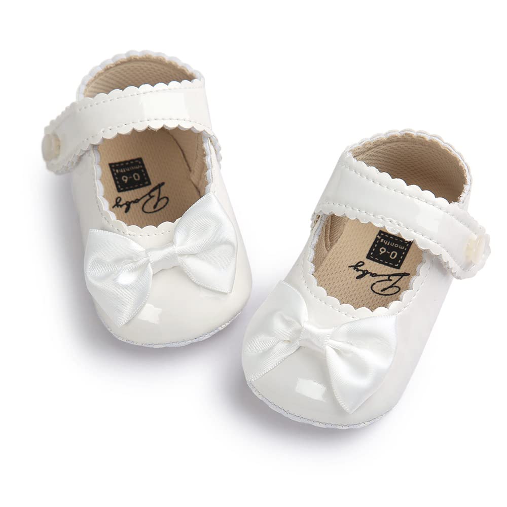 Sonsage Infant Baby Mädchen Bowknot Mary Jane Kleinkind weich Anti-Rutsch-Sohle Prinzessin Hochzeit Kleid erste Walking Flats Prewalker Neugeborenen Ballett Schuhe