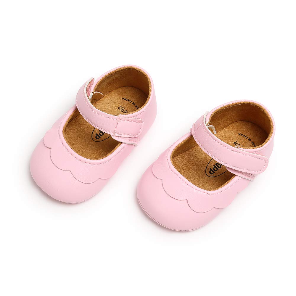 MASOCIO Baby Lauflernschuhe Krabbelschuhe Mädchen Kleinkind Rutschfesten Lederpuschen Babyschuhe 3-18 Monate