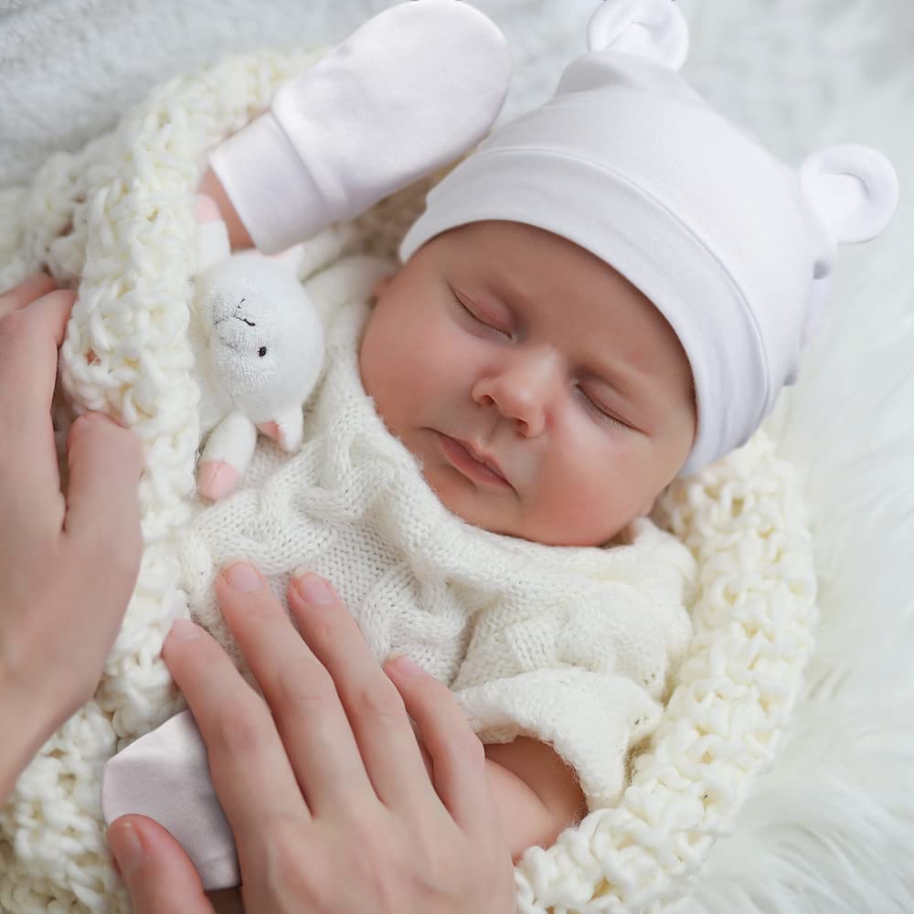 DRESHOW Neugeborenes Baby Mütze Hut und Handschuhe Set Beanie Bekleidung Unisex Infant Hut Kindergarten Mütze Baby Jungen Mädchen 0-6 Monate