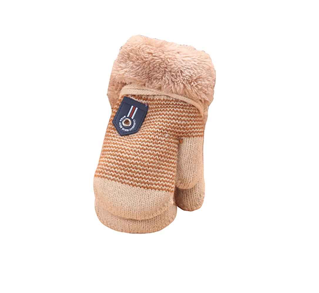 AIDIER Baby Winter Fäustlinge Gestrickte Handschuhe mit Fleece gefüttert Hang Neck Fäustlinge für Baby Jungen Mädchen 6 Monate-3 Jahre