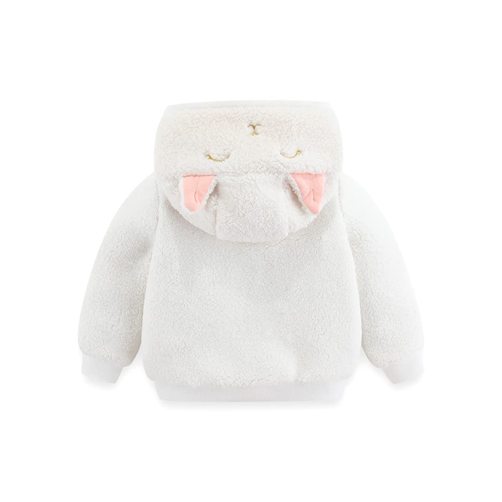 Gajaous Newborn Baby Girls Boys Fleece Hooded Jacket Zip Bear Coat Warm Winter Outwear