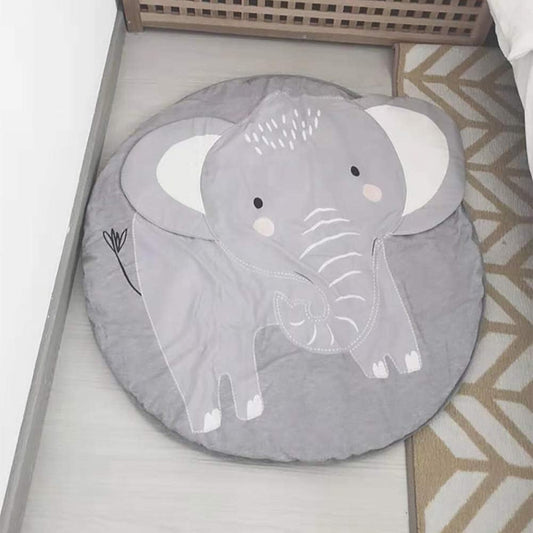 Queta Krabbeldecke Kuscheldecke aus Baumwolle Weiche Schlafteppich Cartoon Baby Spielmatte Kinderteppich Spieldecke 90cm (Elefant) - Meloni2