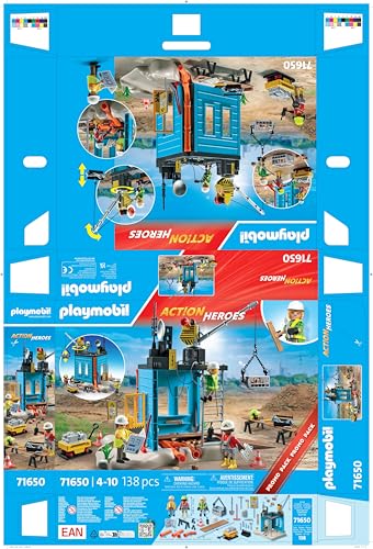PLAYMOBIL Road Construction Site Toy Child Construction Site Play Set Toy for Children from 4 Years 71751
