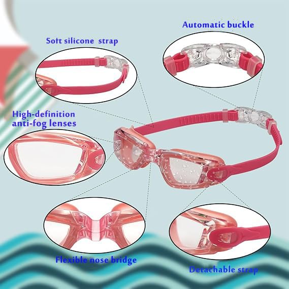faliring Schwimmbrille Kinder, 2 Stück taucherbrille kinder Junior 3-15 Jahre, Gläsern Wassersport Schwimmbrillen Swimming Goggles Geschenke für Mädchen Jungen