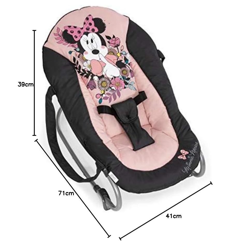hauck Babywippe Rocky für Babys ab Geburt bis 9 kg, Einhändig Verstellbare Rückenlehne, Schaukelfunktion und Wippfunktion, Leicht Tragbar mit Tragegriff, 3-Punkt-Gurt (Disney Mickey Stars)
