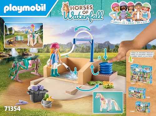 PLAYMOBIL Horses of Waterfall 71351 Waterfall Ranch, magisches Wasserfall-Paradies für Pferdefreunde, nachhaltiges Spielzeug für Kinder ab 5 Jahren