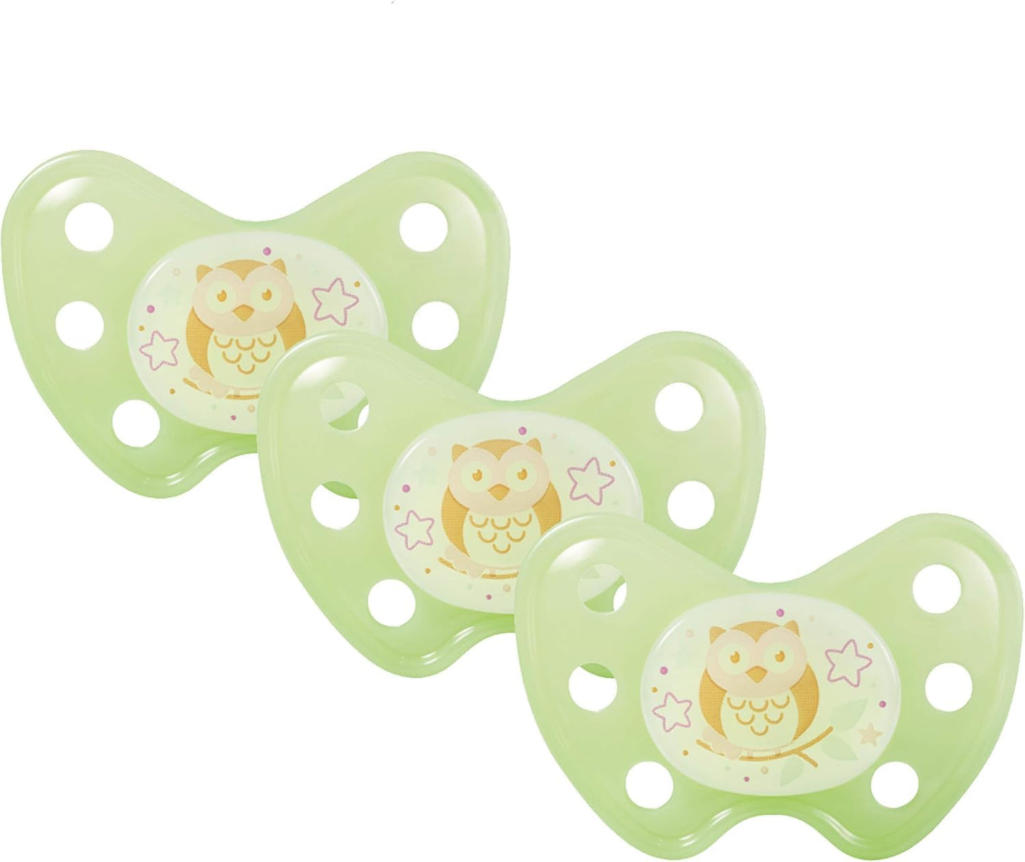 dentistar Night Silikon Schnuller 3er-Set - Größe 1 Schnuller 0-6 Monate - Glow in the Dark Nuckel mit Dentalstufe – BPA-frei – Made in Germany - Katze, Rosa - Meloni2