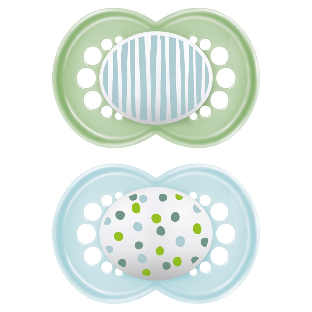MAM Original Schnuller im 2er Set Schnuller Größe 16+ Monate, Sauger aus SkinSoft Silikon, bio-rund, mit Schnullertasche, rosa