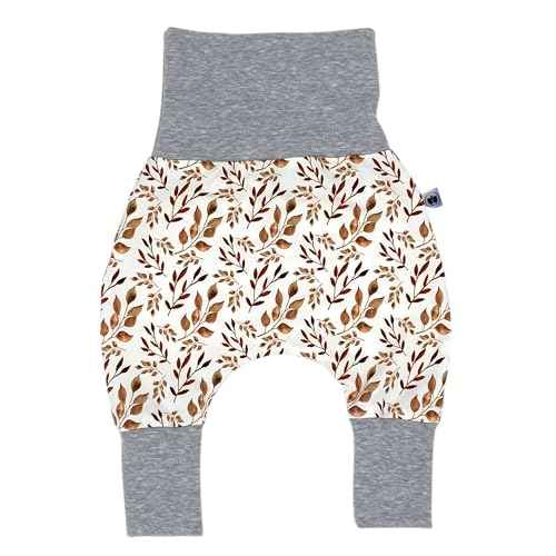 Handmade Baby Baggy Trousers, Handmade Cotton Jersey Grows with Your Gown, Sizes 50-74, 68-86, 92-104, Fairly Produced in Germany (Sea Creatures, 50-74)
