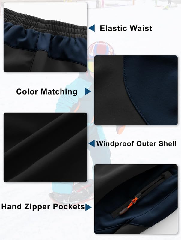 HFDWYJ Children's Softshell Trousers with Fleece Lining Waterproof Trousers Children's Outdoor Trousers Children's Ski Trousers Children's Hiking Trousers Children's Rain Trousers Sports Trousers Boys