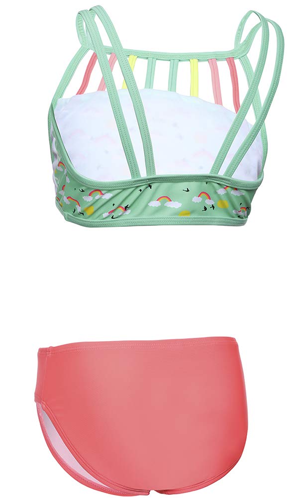 DUSISHIDAN Bikini Kinder Mädchen Zweiteiliger Bademode Süß Badeanzug Zurück überqueren Sommer Swimsuit 110-176