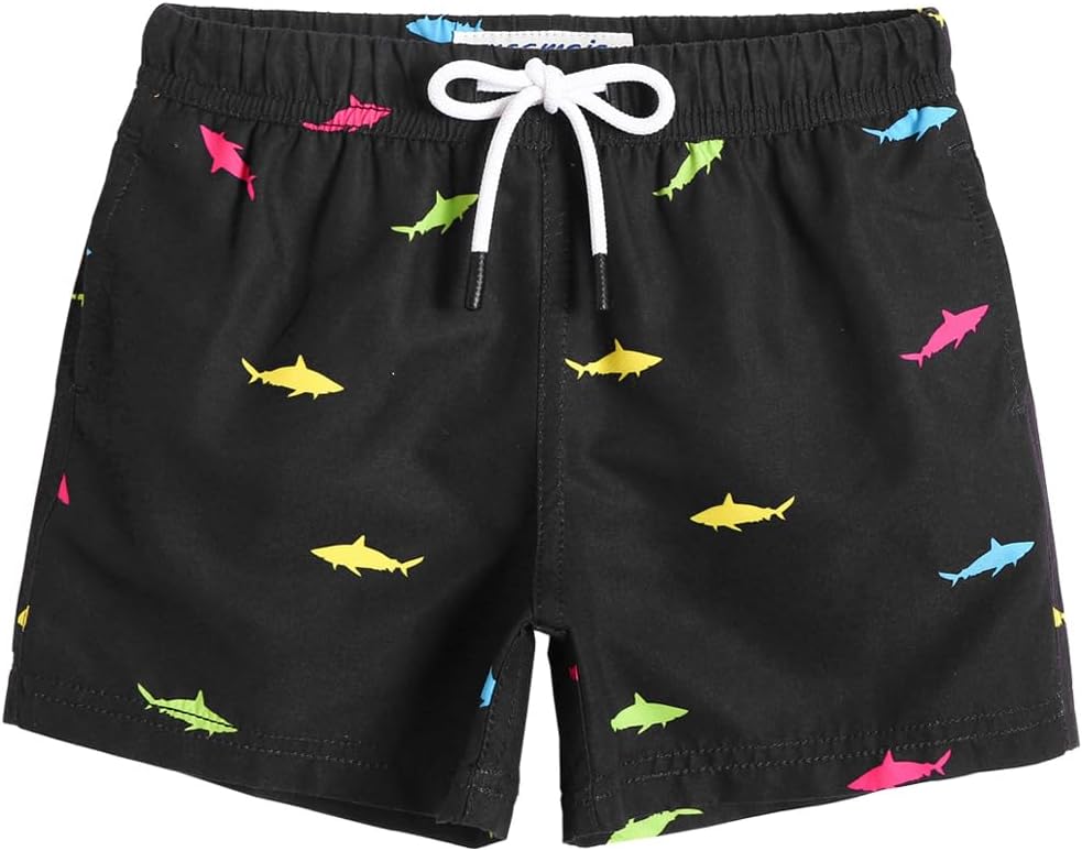 MaaMgic Boys’ Small Swimming Shorts, Quick-Drying Board Shorts with Mesh Lining, Pockets and Adjustable Drawstring