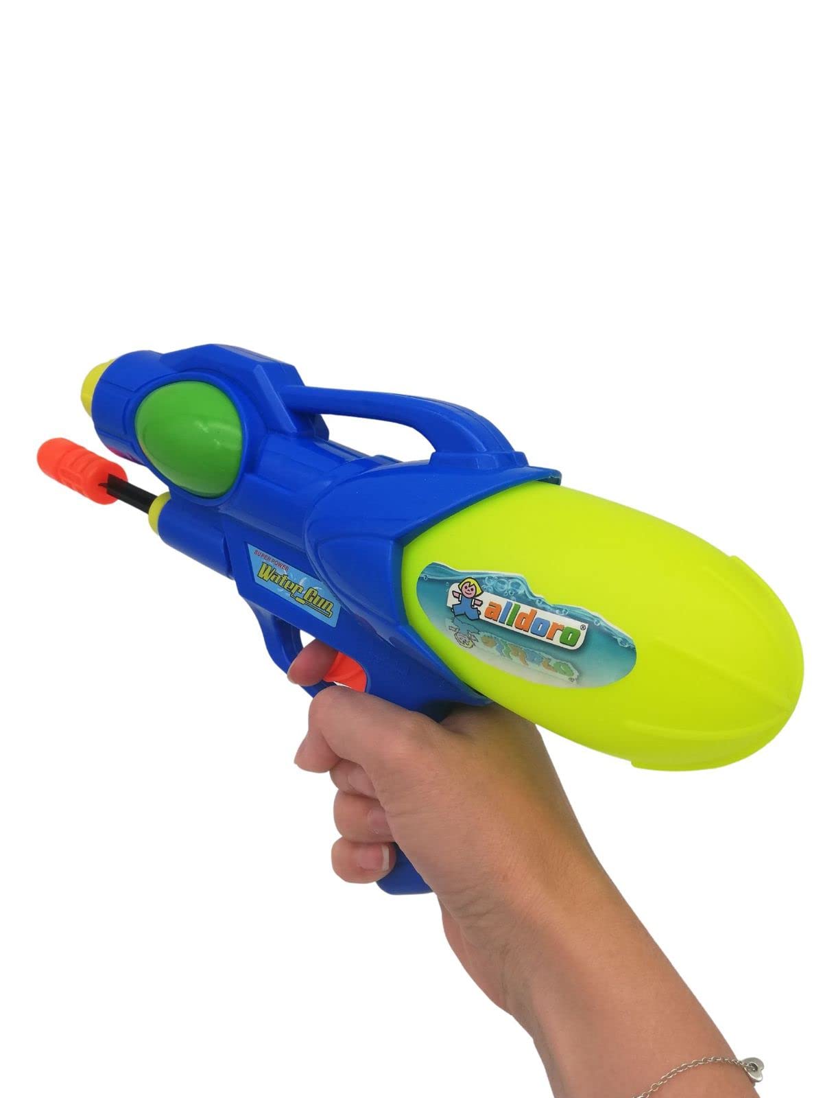 alldoro 60103 Water Power Wasserpistole ca. 27 cm, Reichweite bis zu 8 Meter, Wasserkanone mit 240 ml Wassertank, für Kinder ab 3 Jahren