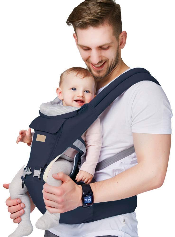 Baby Carrier Newborn with Hip Seat 3-in-1 Baby Carrier Ergonomic Breathable and Soft Baby Belly Carrier for Baby 0-36 Months, Baby Back Carrier 0-18 kg