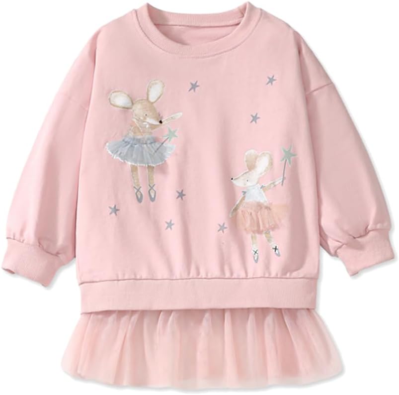 LitBud Mädchen Sweatshirts Einhorn Pullover für Kleinkind Kleidung Top Langarm Jumper Rundhals T Shirt Herbst Winter für Kinder Größe 1-7 Jahre