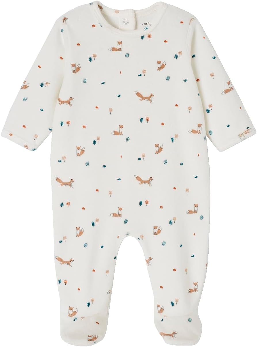 Vertbaudet 2-pack baby velvet rompers fox Oeko-Tex blue 50