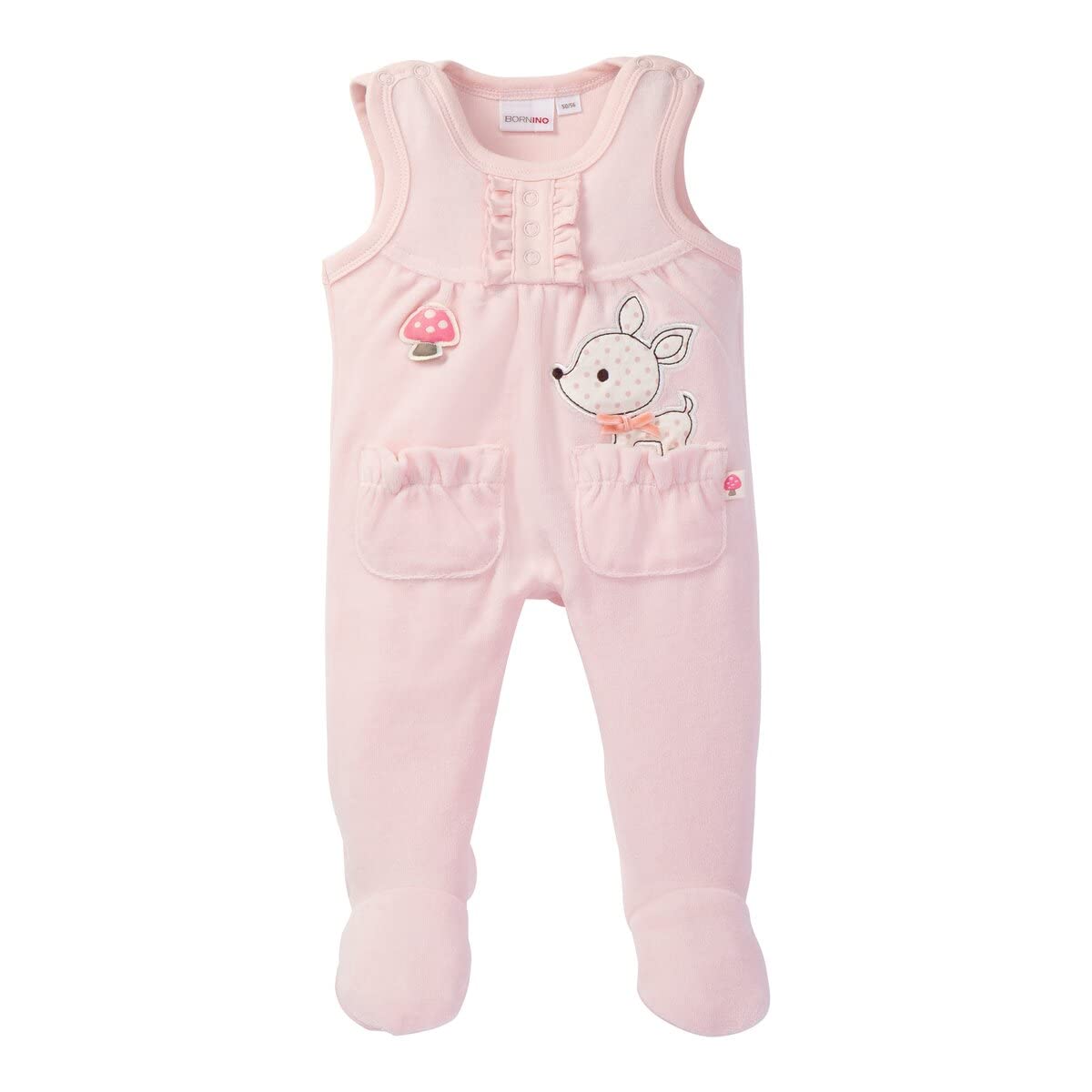 Bornino Nicki Romper Set Deer, Romper for Girls, Two-Piece, Long-Sleeved, Embroidered, Cotton-Polyester Blend, Pink