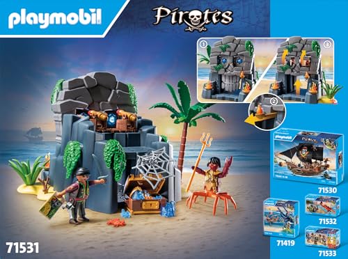 PLAYMOBIL | Pirates | Gefahr durch Riesenhai | Piratenspielzeug | Spielzeugfiguren | Spielzeug für Kinder ab 4 Jahren | 71793