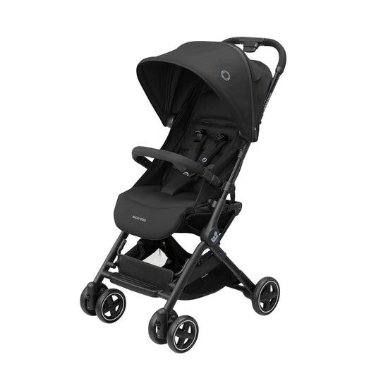 Maxi-Cosi Lara2 Baby Kinderwagen, 0–4 Jahre, 0–22 kg, federleichter, kompakter Buggy, 3 Liegepositionen, flache Liegeposition, klein zusammenklappbar, Schultergurt, Essential Black - Meloni2