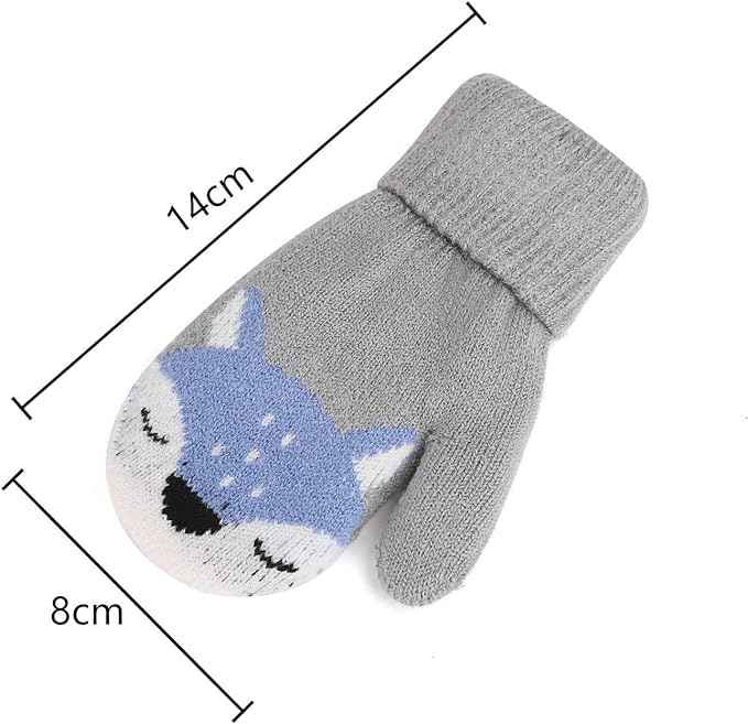 0-3 Jahre Baby Winter Handschuhe Kinder Gestrickte Fäustlinge Warme Fleece Gefütterte Handschuhe Fausthandschuh mit Schnur Outdoor Weich Winterhandschuhe Skihandschuhe Handwärmer für Jungen Mädchen