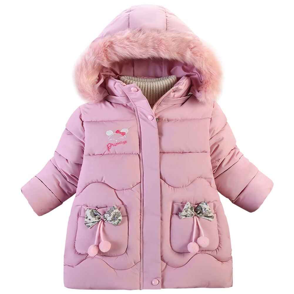 Amur Leopard Kinder Winterjacke Mädchen Wintermantel mit Kapuze Warm Winter Jacke Steppjacke Kinderjacke