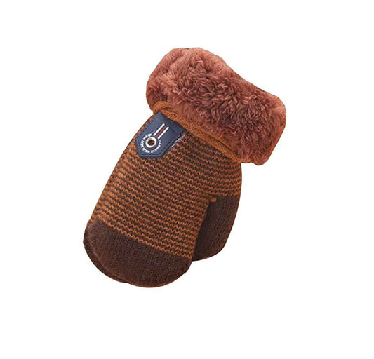 AIDIER Baby Winter Fäustlinge Gestrickte Handschuhe mit Fleece gefüttert Hang Neck Fäustlinge für Baby Jungen Mädchen 6 Monate-3 Jahre