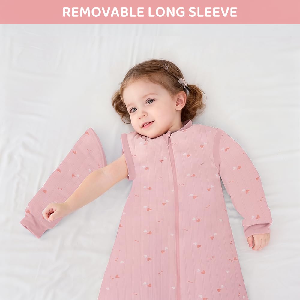 amo nenes Baby Sleeping Bag 2.5 TOG, Baby Autumn Winter Long Sleeve Sleeping Bag, 100% Cotton, Removable Sleeves, Length 72 cm, 0-6 Months (Blue)