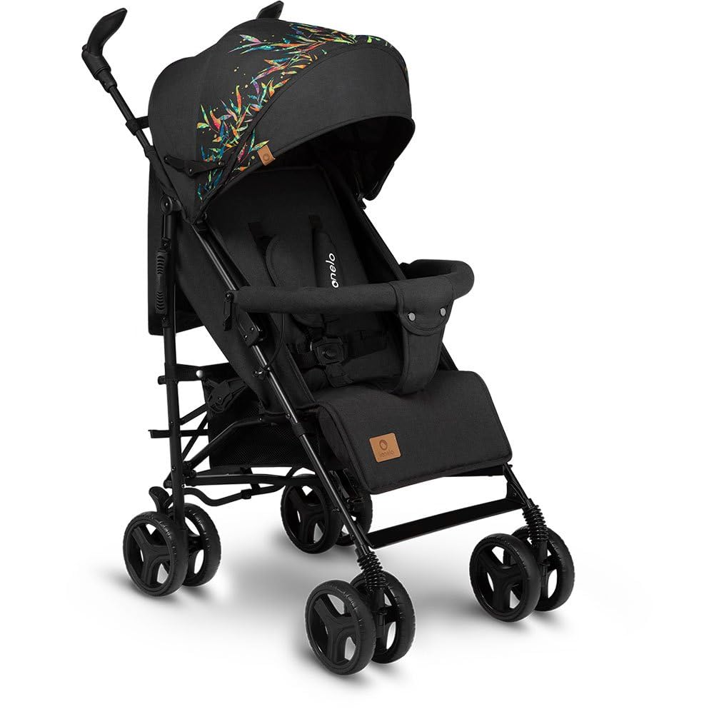 Lionelo Irma Pushchair up to 15 kg, Lightweight Modern Pushchair with Reclining Function, Foldable, Large 6 Inch Wheels, Large Basket, Bag, Mosquito Net