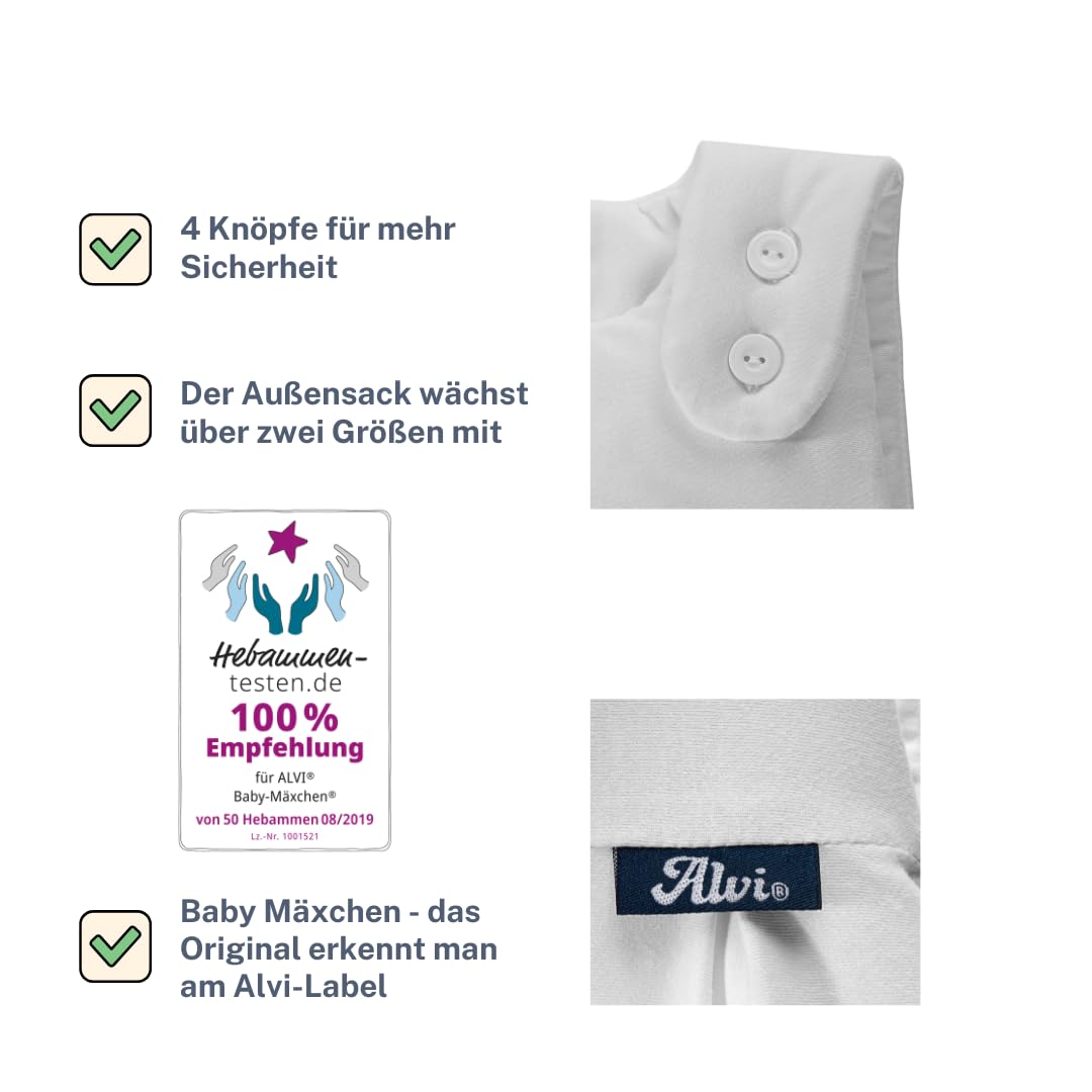 Alvi Baby Mäxchen Exclusive Outer Bag, Baby Sleeping Bag, Grows with Your Child and Breathable, Washable Children's Sleeping Bag, Lightweight Sleeping Bag