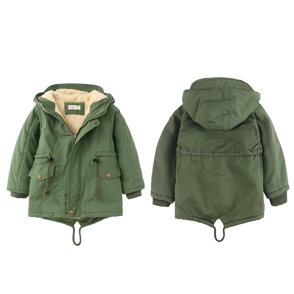 linboo Children's Winter Jacket Boys Girls Warm Lined Blouson Hoodie Thick Coat Parka Baby Winter Coats