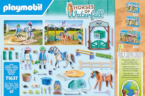 PLAYMOBIL Horses of Waterfall 71351 Waterfall Ranch, magisches Wasserfall-Paradies für Pferdefreunde, nachhaltiges Spielzeug für Kinder ab 5 Jahren