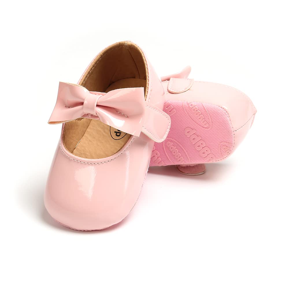 MASOCIO Babyschuhe für Mädchen mit Schleife – Rutschfeste Party Ballet Flats für Kleinkinder