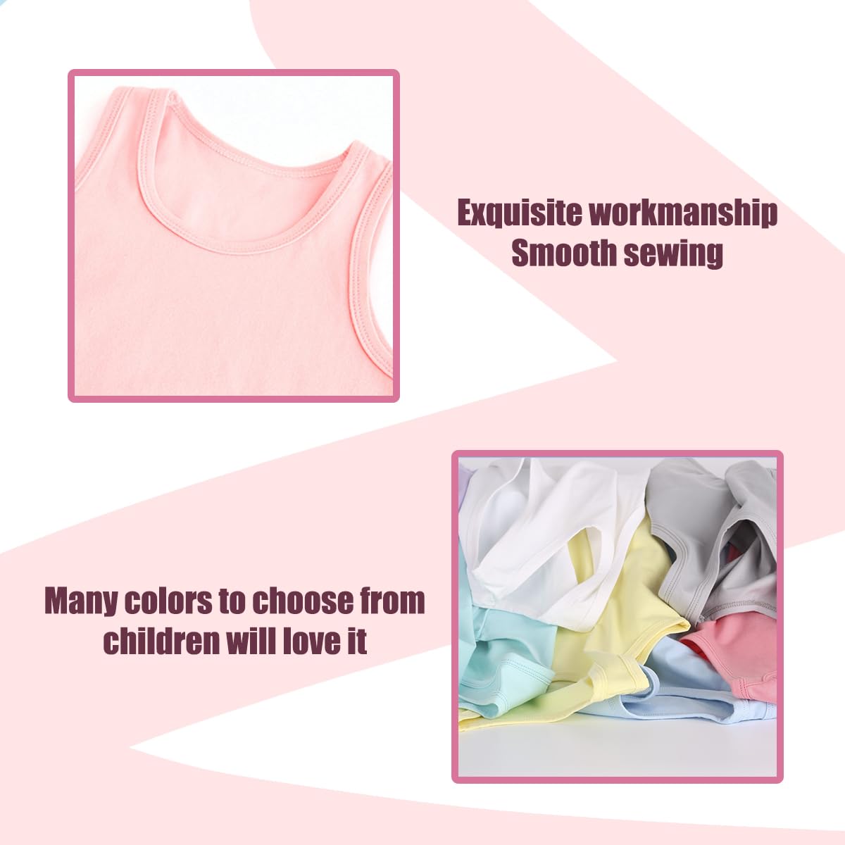 Lohhbve 4-Pack Kids Classic Solid Camisole Undershirts for 2-10 Years Toddler Girls Cotton Racerback Tank Top Multipack