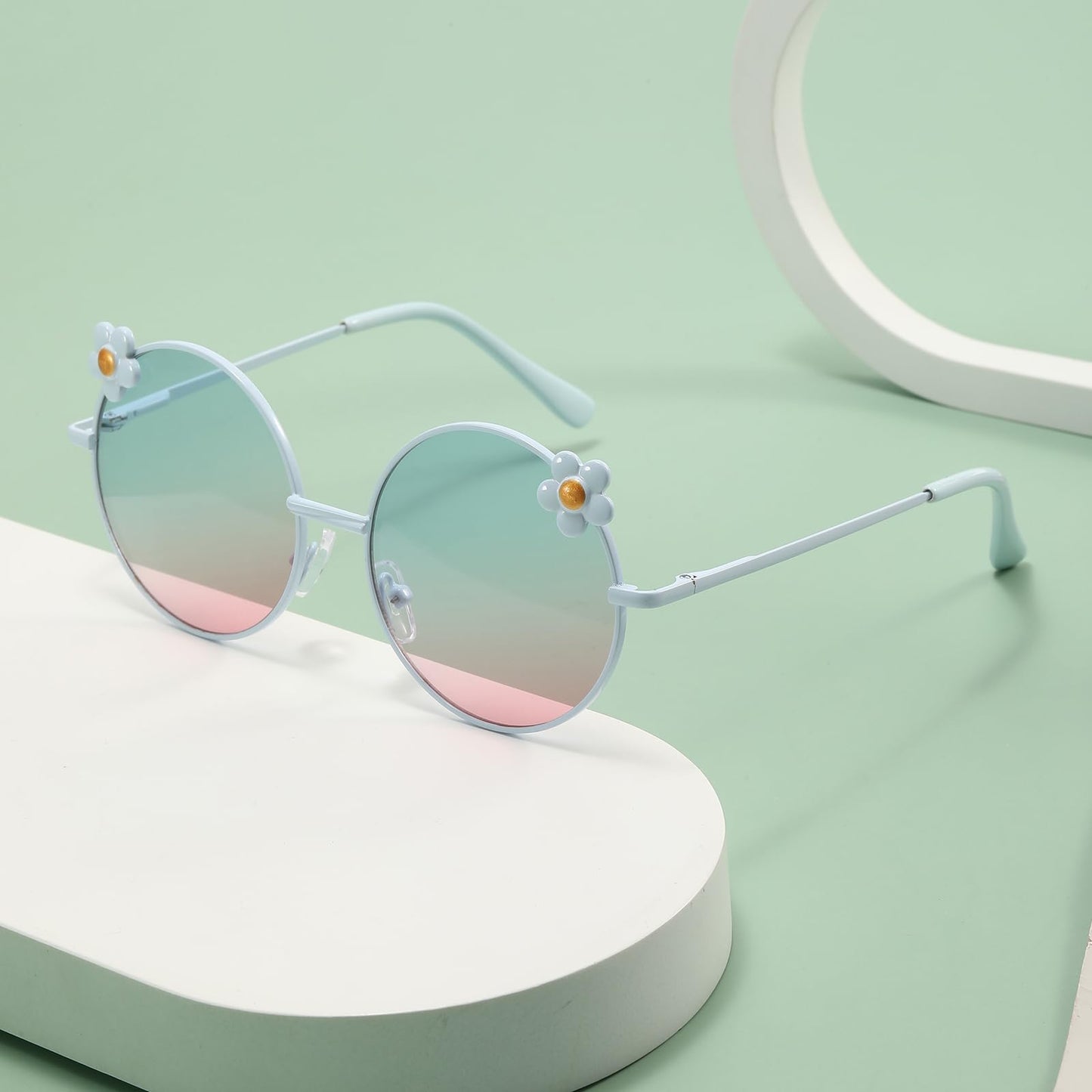 Hifot Sonnenbrille Kinder für Mädchen, Kinder Pilotenbrille mit Edelstahl Metall Gestel Kleinkind Sonnenbrille Kinder Sonnenbrillen 3-12jahre