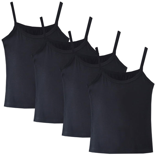 Lohhbve 4er-Pack Klassische, solide Camisole-Unterhemden für Kinder für 2–10 Jahre, Kleinkind-Mädchen, Baumwoll-Racerback-Tanktop, Multipack