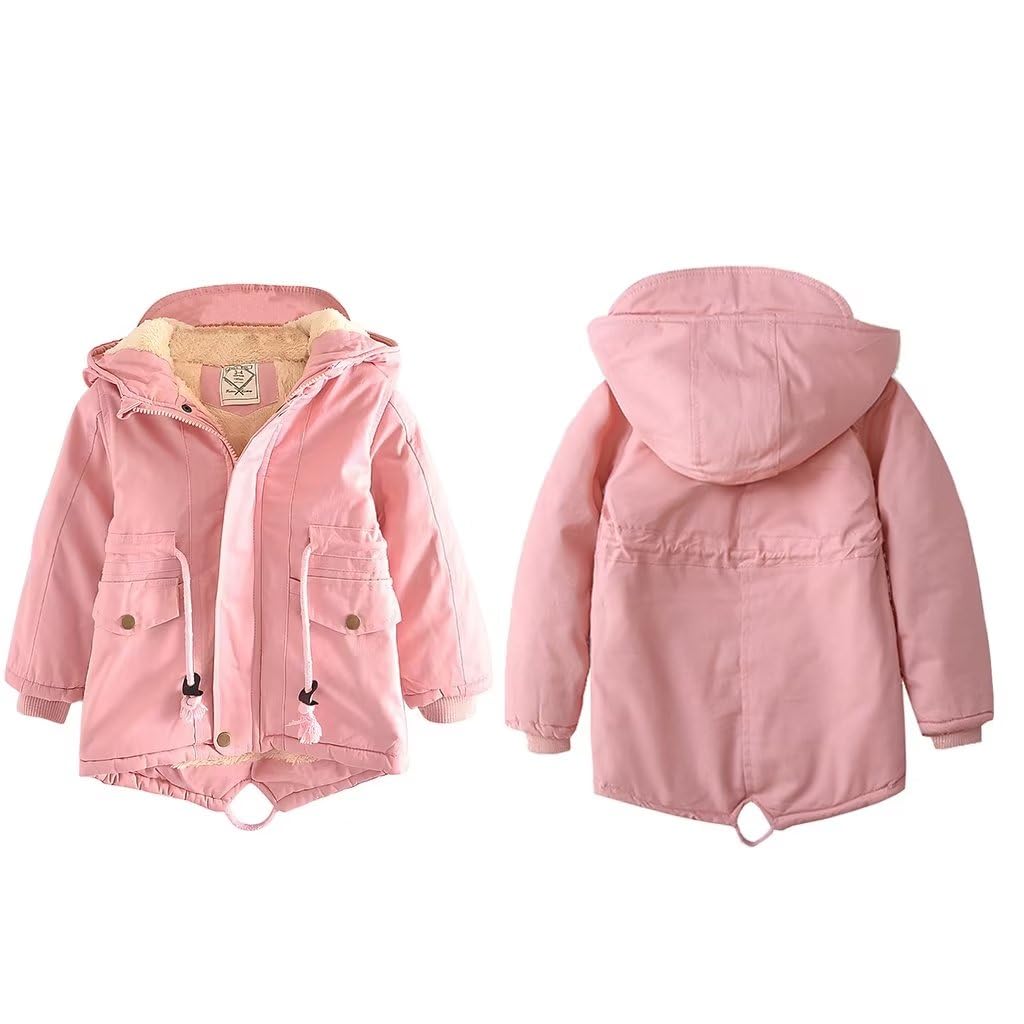 linboo Children's Winter Jacket Boys Girls Warm Lined Blouson Hoodie Thick Coat Parka Baby Winter Coats