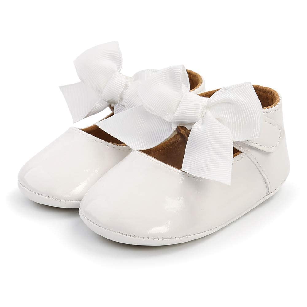 Sonsage Infant Baby Mädchen Bowknot Mary Jane Kleinkind weich Anti-Rutsch-Sohle Prinzessin Hochzeit Kleid erste Walking Flats Prewalker Neugeborenen Ballett Schuhe