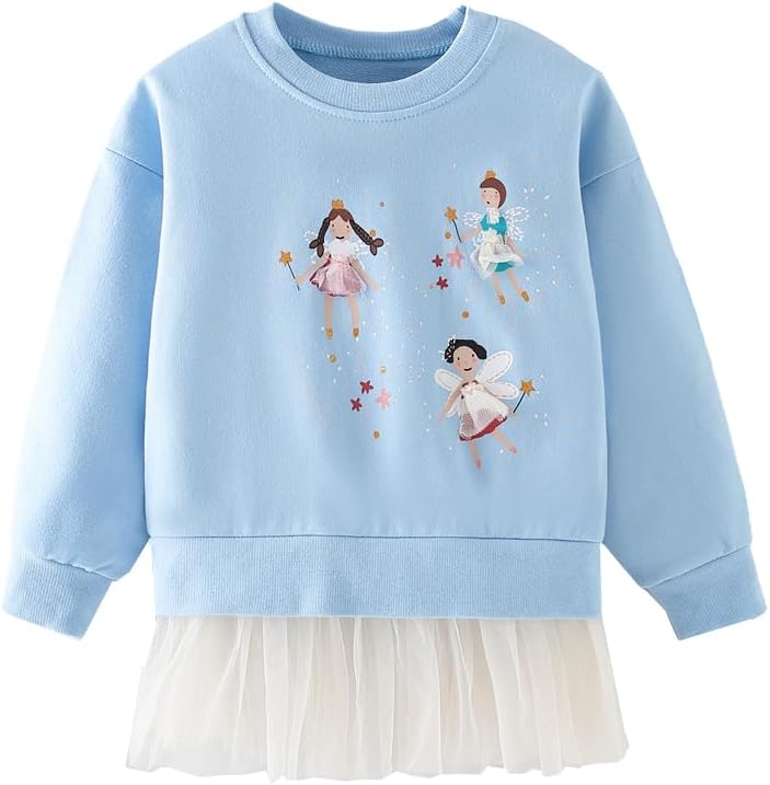 LitBud Mädchen Sweatshirts Einhorn Pullover für Kleinkind Kleidung Top Langarm Jumper Rundhals T Shirt Herbst Winter für Kinder Größe 1-7 Jahre