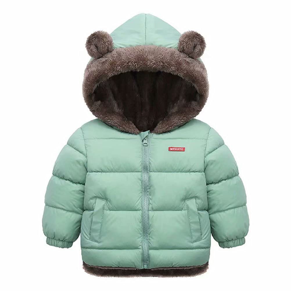 Natashas Baby Children's Winter Jacket Coat with Hood Jacket Warm Baby Cute Plush Bear Ears Boys Girls Cotton Jacket