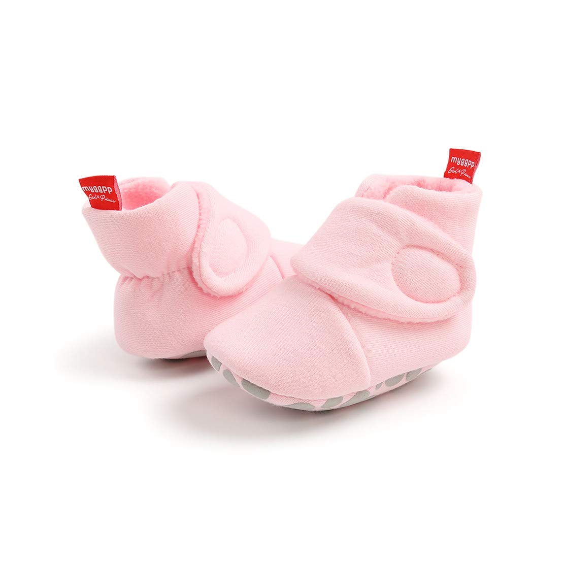 Edoton Infant Boys Girls Warm Slippers Winter White Cute Soft Cotton Unisex Non-Slip Baby Shoes for Christmas First Birthday Gift.