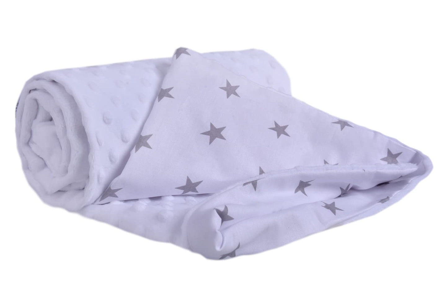 Medi Partners Babydecken Baby 100% Baumwolle Krabbeldecke Babydecke 75x100cm doppelseitig Kinderbett Minky Kuscheldecke Kinderwagen (REH mit grauem Minky)
