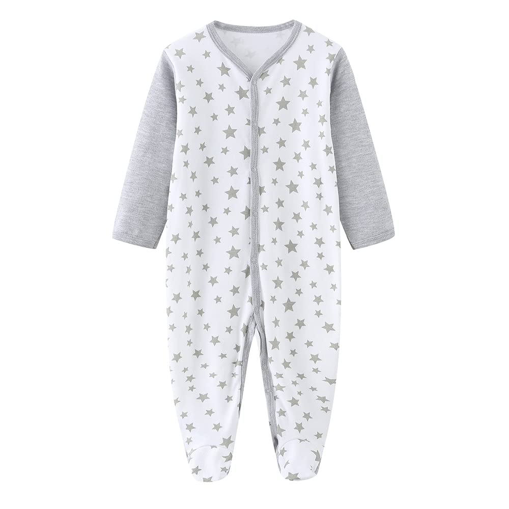 Chamie Baby Rompers Long Sleeve Cotton Rompers 0-3m/3-6m/6-9m/9-12m