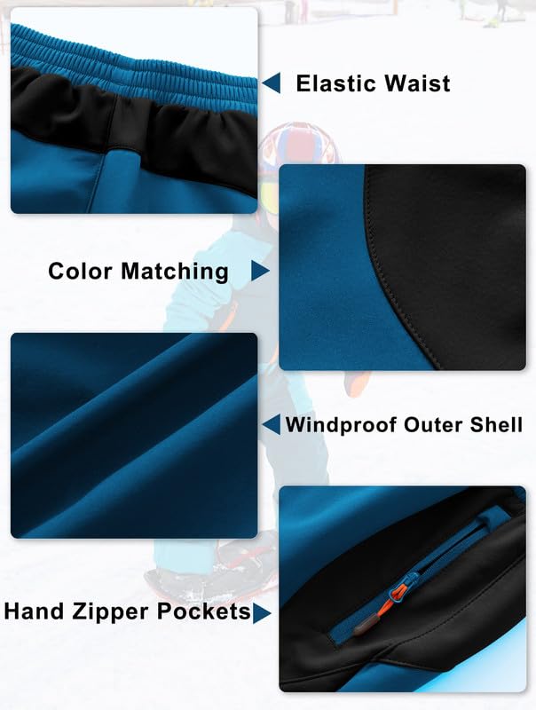 HFDWYJ Children's Softshell Trousers with Fleece Lining Waterproof Trousers Children's Outdoor Trousers Children's Ski Trousers Children's Hiking Trousers Children's Rain Trousers Sports Trousers Boys